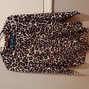 Isaac Mizrahi Leopard Satin Blouse